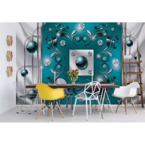 Fototapeta - Abstract Modern Design Turquoise Vliesová tapeta - 416x254 cm