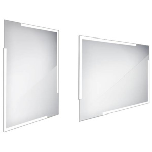 Nimco Zrkadlá - Kúpeľňové podsvietené LED zrkadlo 600 mmx800 mm, hranaté, alumínium ZP 14002
