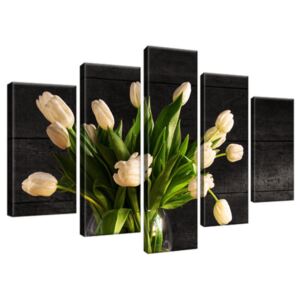 Obraz na plátne Krémové tulipány 100x63cm 1392A_5D