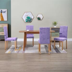 Jedálenské stoličky 4 ks, fialové, látka