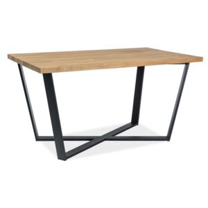 Jedálenský stôl MARCELLO 180x90cm - dub masív / čierna
