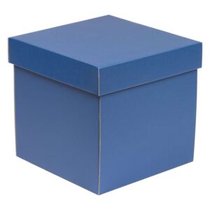Darčeková krabička s vekom 200x200x200 mm, modrá