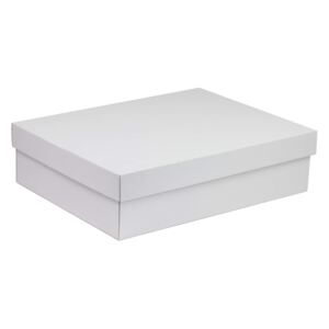 Darčeková krabica s vekom 400x300x100 mm, biela