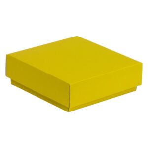 Darčeková krabička s vekom 150x150x50/40 mm, žltá