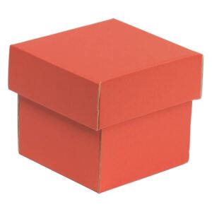 Darčeková krabička s vekom 100x100x50/40 mm, koralová