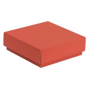 Darčeková krabička s vekom 150x150x50/40 mm, koralová