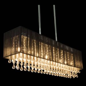 Závesné LED svietidlo Bagana kov, sklo a hodváb