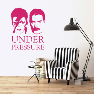 GLIX Queen & David Bowie - Under Pressure - samolepka na stenu Růžová 30x25 cm