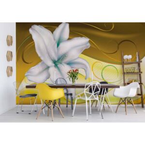 Fototapeta GLIX - Lily Floral Yellow + lepidlo ZADARMO Papírová tapeta - 254x184 cm