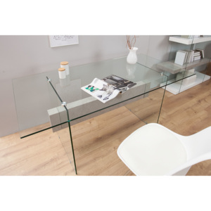 Dizajnový kancelársky stôl Livid 160 cm / biela - betónová