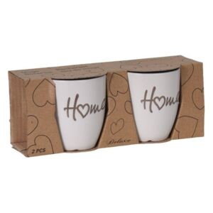 Šalky na kávu Home – biele 2x150 ml