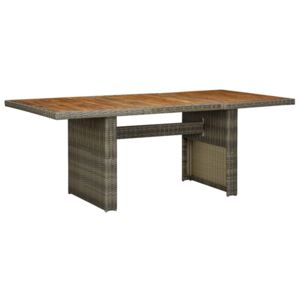Záhradný stôl hnedý polyratan a akáciový masív