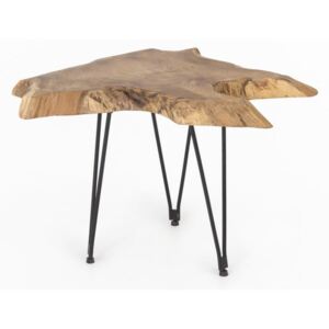 Konferenčný stolík s doskou z teakového dreva WOOX LIVING Natura, 50 × 50 cm