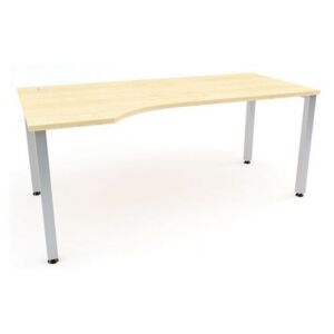 Ergo kancelársky stôl Abonent, 180 x 100 x 75 cm, ľavé vyhotovenie, dezén javor