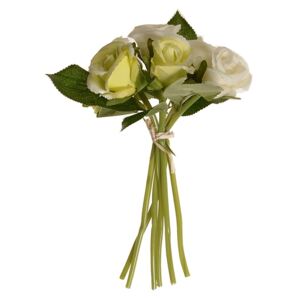 Umelá kytice pukov ruže béžová, 22 cm