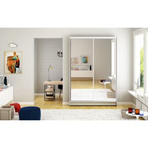 Bílá skříň zrcadlové dveře 120 cm Vicente