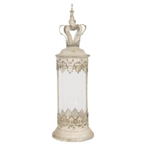 Vysoká krémová vintage lampáš Anastase - Ø 17 * 55 cm