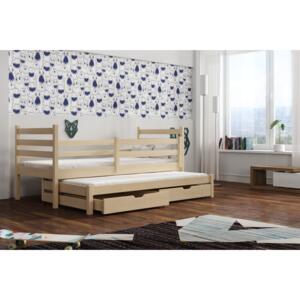 Detská posteľ 80 x 180 cm MONTY (s roštom a úl. priestorom) (borovica). Akcia -33%. Vlastná spoľahlivá doprava až k Vám domov