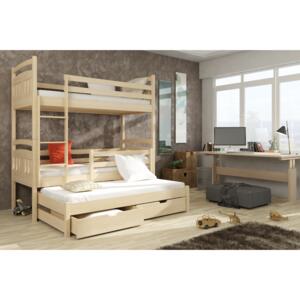 Detská posteľ 90 x 190 cm IVA (s roštom a úl. priestorom) (borovica). Vlastná spoľahlivá doprava až k Vám domov