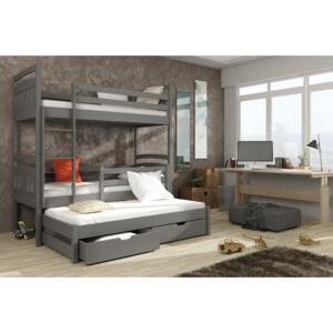 Detská posteľ 90 x 190 cm IVA (s roštom a úl. priestorom) (grafit). Vlastná spoľahlivá doprava až k Vám domov