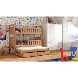 Detská posteľ 90 x 190 cm ANNETT (s roštom a úl. priestorom) (buk). Vlastná spoľahlivá doprava až k Vám domov
