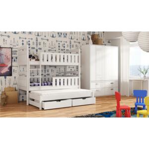 Detská posteľ 90 x 190 cm ANNETT (s roštom a úl. priestorom) (biela). Vlastná spoľahlivá doprava až k Vám domov