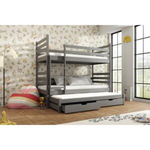 Detská posteľ 90 x 190 cm TORI (s roštom a úl. priestorom) (grafit). Vlastná spoľahlivá doprava až k Vám domov