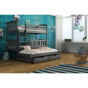 Detská posteľ 90 x 190 cm ANJA (s roštom a úl. priestorom) (grafit). Vlastná spoľahlivá doprava až k Vám domov