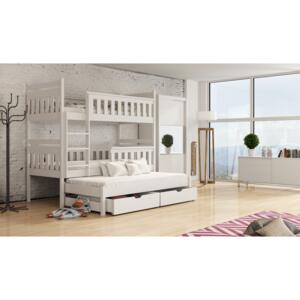 Detská posteľ 90 x 190 cm KARLA (s roštom a úl. priestorom) (biela). Vlastná spoľahlivá doprava až k Vám domov