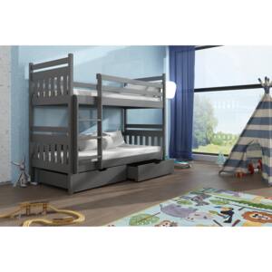 Detská posteľ 80 x 180 cm ARAS (s roštom a úl. priestorom) (grafit). Vlastná spoľahlivá doprava až k Vám domov