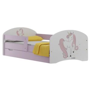 Detská posteľ so zásuvkami KÚZELNÝ Jednorožec 140x70 cm