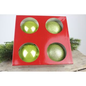Zelené vianočné gule 4 ks 10cm