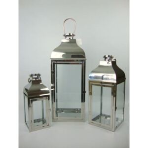 Strieborné kovové moderné lampáše 3-set