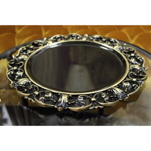 Čierno zlatý klubový tanier s čiernou patinou 35cm