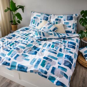 Jahu Bavlnené obliečky Abstract blue, 140 x 200 cm, 70 x 90 cm, 40 x 40 cm