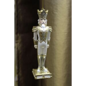 Biely závesný kráľ so zlatými doplnkami 16 cm