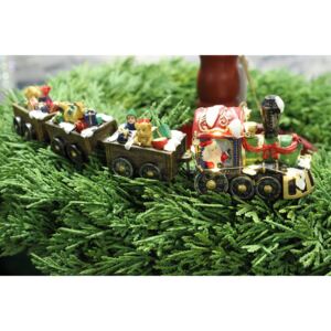 Svietiaci vianočný dekoračný vláčik s vagónmi 25cm