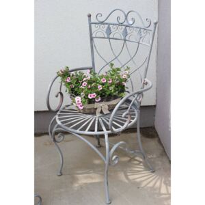 Sivá záhradná stolička kovová Romance
