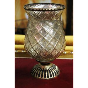 Zlatý rustikálny svietnik v tvare čaše 22cm