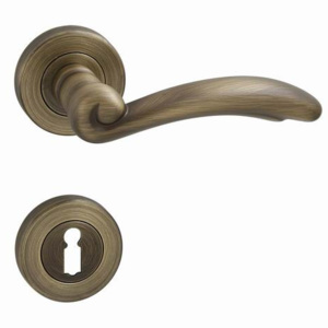 Dverové kovanie MP Firenze-R (OGS) - PZ kľučka-kľučka otvor na cylindrickú vložku/OGS (bronz česaný mat)
