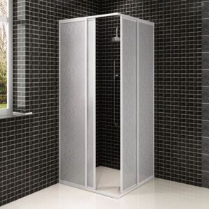 Sprchový kút PP doska hliníkový rám obdĺžnikový 80 x 80 cm