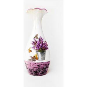 Váza s dekorom levanduľa 25cm