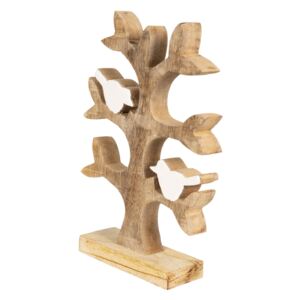 Dekorácia drevený strom s vtáčikmi - 20 * 14 * 5 cm