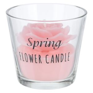 Jarná sviečka v skle – ružová 9 cm