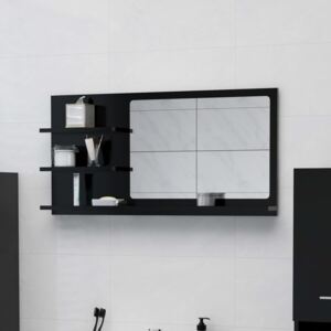 Kúpeľňové zrkadlo čierne 90x10,5x45 cm drevotrieska