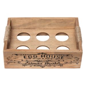 Drevený box na vajíčka EGG HOUSE hnedý hnedá drevo