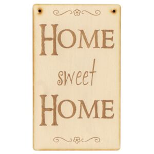 Tabuľka HOME SWEET HOME krémová preglejka