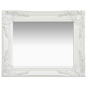 Nástenné zrkadlo v barokovom štýle 50x40 cm biele