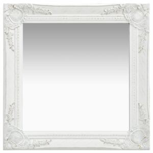 Nástenné zrkadlo v barokovom štýle 50x50 cm biele