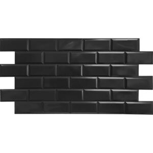 Obkladové 3D PVC panely TP10024060, rozmer 966 x 484 mm, obklad čierny lesklý, GRACE